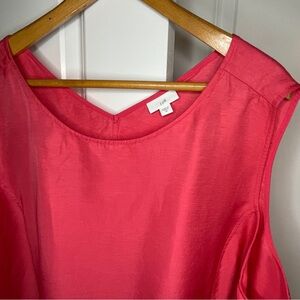 J. Jill sleeveless strawberry colored shift dress elliptical hem 4X